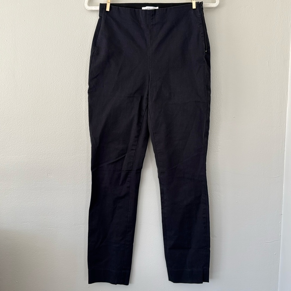 Everlane Stretch Cotton Slim Side Zip Ankle Pants